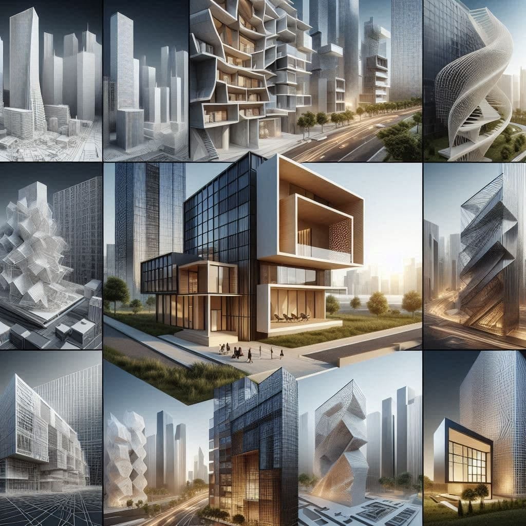 
Collage de proyectos arquitectónicos diseñados con software de modelado 3D. La imagen incluye diferentes tipos de arquitectura: un rascacielos moderno, una casa minimalista, un diseño paramétrico y una maqueta urbana. Cada parte del collage destaca texturas realistas, iluminación profesional y detalles estructurales avanzados, representando la potencia de herramientas digitales en el diseño arquitectónico.
Collage de proyectos arquitectónicos diseñados con software de modelado 3D. La imagen incluye diferentes tipos de arquitectura: un rascacielos moderno, una casa minimalista, un diseño paramétrico y una maqueta urbana. Cada parte del collage destaca texturas realistas, iluminación profesional y detalles estructurales avanzados, representando la potencia de herramientas digitales en el diseño arquitectónico.
Collage de proyectos arquitectónicos diseñados con software de modelado 3D. La imagen incluye diferentes tipos de arquitectura: un rascacielos moderno, una casa minimalista, un diseño paramétrico y una maqueta urbana. Cada parte del collage destaca texturas realistas, iluminación profesional y detalles estructurales avanzados, representando la potencia de herramientas digitales en el diseño arquitectónico.
Collage de proyectos arquitectónicos diseñados con software de modelado 3D. La imagen incluye diferentes tipos de arquitectura: un rascacielos moderno, una casa minimalista, un diseño paramétrico y una maqueta urbana. Cada parte del collage destaca texturas realistas, iluminación profesional y detalles estructurales avanzados, representando la potencia de herramientas digitales en el diseño arquitectónico.